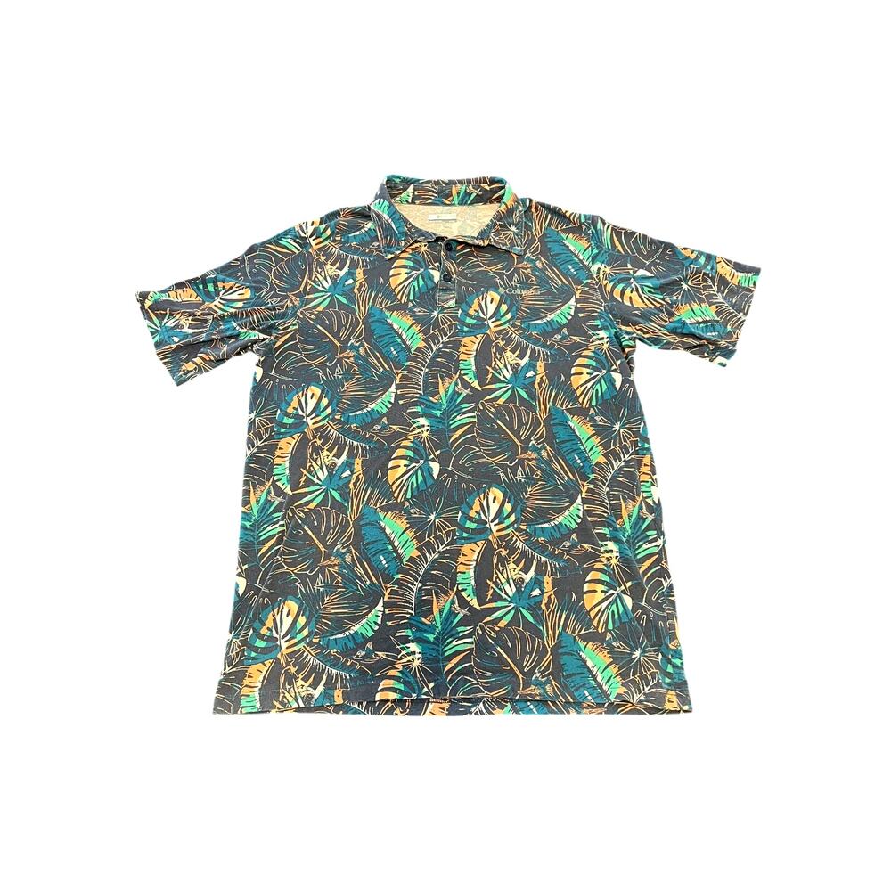 Columbia Polo Shirt Tropical Print Mens LT Large Tall Short Sleeve